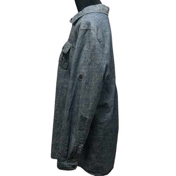 Eddie Bauer XLT, long sleeve button up Jean Shirt - Picture 6 of 9